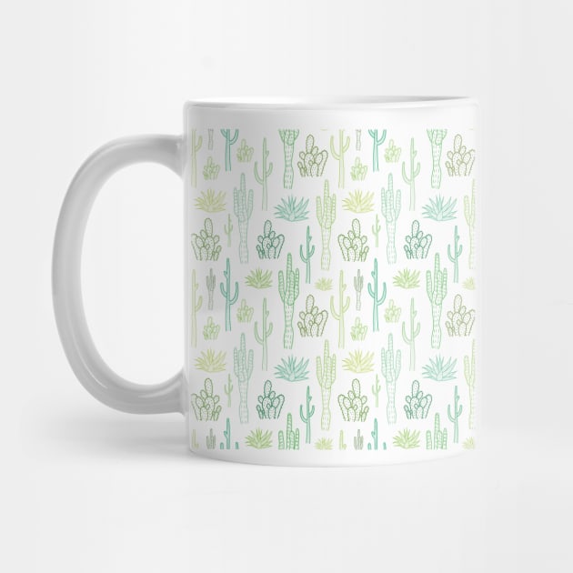 Green and white cactus pattern by sziszigraphics